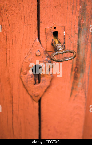 Key and red door Stock Photo