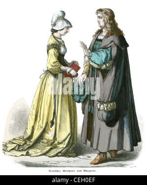 A couple in the fashion of 16th century Germany Stock Photo