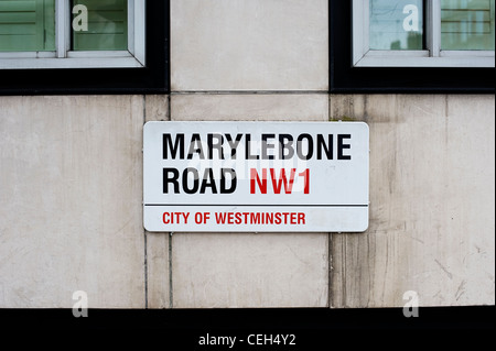 Marylebone Road, Street Name Sign, NW1, City of Westminster, London Stock Photo