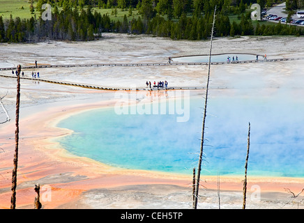 Overhead view of Grand Prismatic Spring in Yellowstone National Park Stock Photo