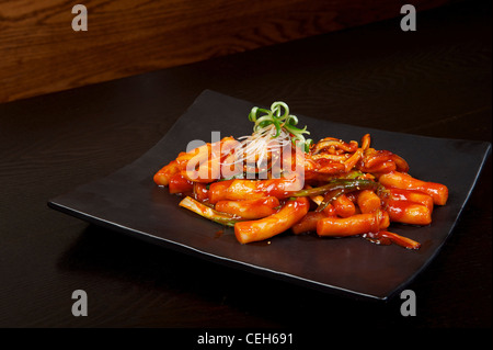 Korean beef with noodles and vegetables Stock Photo