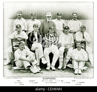 Hampshire CCC, 1895 team photograph of the English County Cricket Club on its return as a first-class County to the Championship Stock Photo