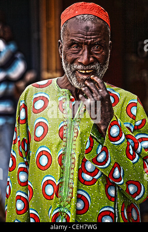 Gambian man/woman in a street market in Gambia,the photo is in colour. Stock Photo