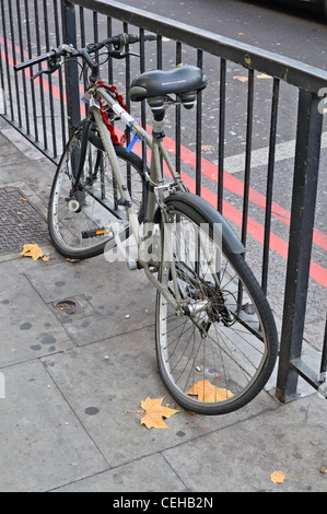 London: a broken bicycle on the street Stock Photo