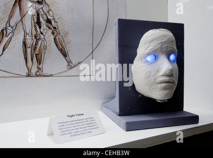 Satirizing MIT's newest major (Biological Engineering), hackers representing 'Stepford Labs' at the MIT Department of Biological Engineering installed a display case full of 'enhanced' simulated body parts in MIT's Infinite Corridor on 2/7/10. Stock Photo