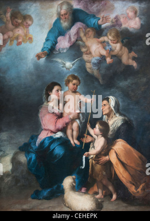 Bartolome Esteban Murillo La Sainte Famille dit La Vierge de Seville 1665 The Holy Family called The Virgin of Seville Spanish Stock Photo