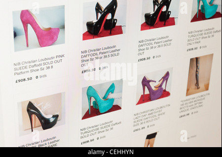 Women's shoes for sale on eBay Stock Photo