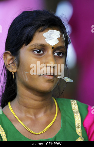 Portrait - hindu festival of thaipusam cavadee Stock Photo