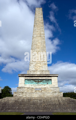 Wellington Testimonial , a 62 metres (205 ft) tall obelisk located in Phoenix Park, Dublin, Ireland Stock Photo