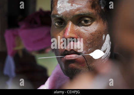 Portrait - hindu festival of thaipusam cavadee Stock Photo