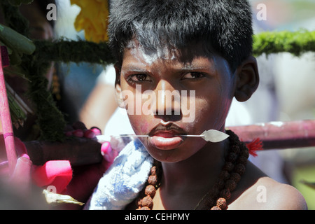 Portrait - hindu festival of thaipusam cavadee Stock Photo