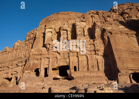 Ruins of Corinthian Tomb in Petra, Jordan Stock Photo