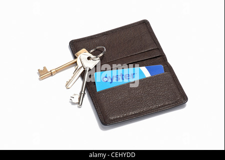 Key Holder Zip Around - Oyster Brown