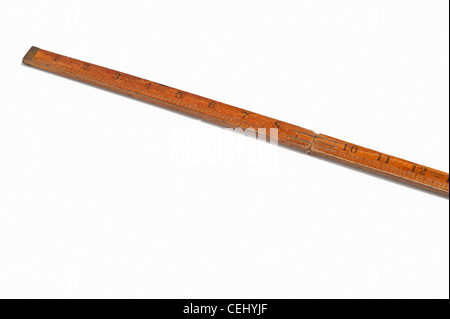 A wooden ruler Stock Photo