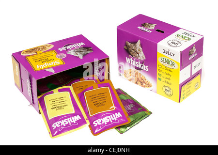 Two boxes of Whiskas Senior cat food Stock Photo