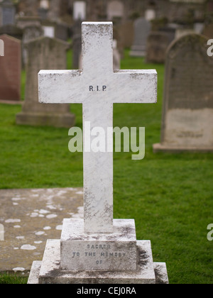 Gravestone with the Letters RIP Stock Photo