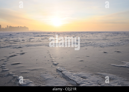 Saint-Petersburg: sunset over the Gulf of Finland Stock Photo