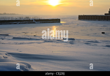 Saint-Petersburg: sunset over the Gulf of Finland Stock Photo