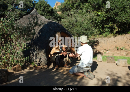 Traditional ceremony,Basotho Cultural Village,Eastern Freestate Stock Photo