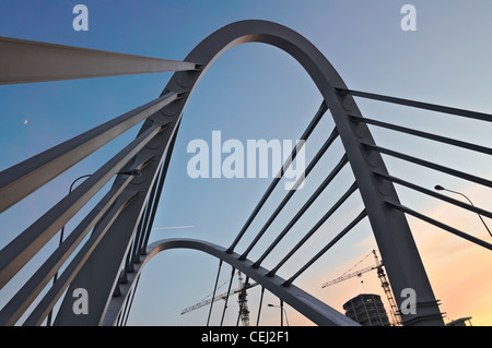 Saint-Petersburg: cable-stayed bridge - Lazarevsky bridge Stock Photo