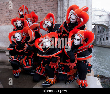 Masked women in Carnival or Carnevale in Venice Italy Stock Photo