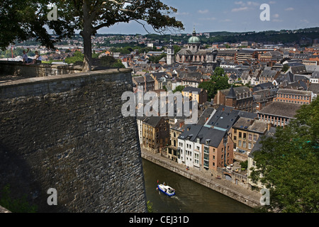 View over the quarter Vieux Namur and the river Meuse from the citadel, Belgium