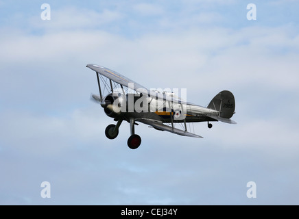 Gloster Gladiator flying at Shuttle Worth Trust airshow Stock Photo