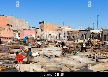 The Tanneries in the Medina district, Marrakech, Morocco, North Africa Stock Photo