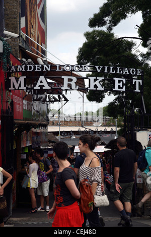 Camden Lock Village Market Sign on Camden High Street; London; England ...