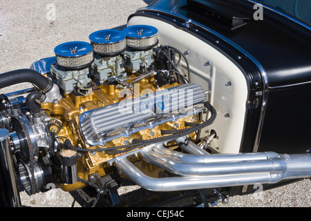 Customized American V8 hot rod engine Stock Photo