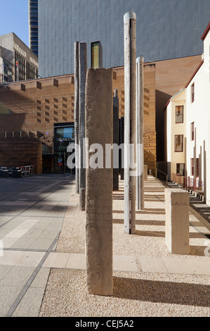 Edge of the Trees sculpture by Janet Laurence and Fiona Foley and Museum of Sydney, Australia Stock Photo