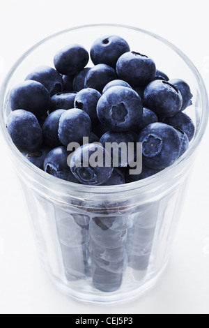 close up of Blueberries in a glass