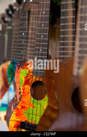 Traditional acoustic guitars,Lapu Lapu,Mactan Cebu,Philippines Stock Photo