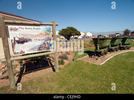 Signboard with information on the Nama People at the Museum in Port Nolloth,Northern Cape Stock Photo