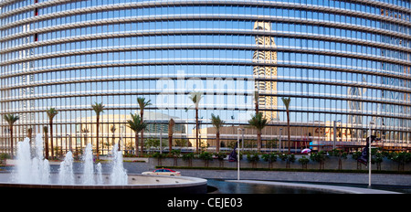 The Dubai Mall and The Address hotel reflected in a modern building. Dubai, United Arab Emirates, UAE. Stock Photo