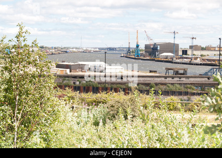 Wallsend Newcastle and river Tyne Stock Photo