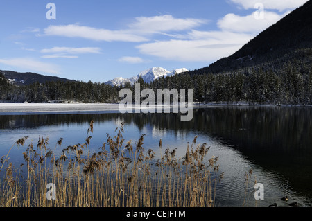 View of the Hintersee in the bavarian alps near Ramsau and Berchtesgaden, Germany. Stock Photo