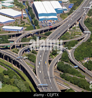 Aerial image of Spaghetti Junction M6 A38(M) road network Birmingham