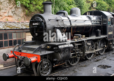 Ivatt Class 2MT, 2-6-0 at Bewdley station on the Severn Valley Railway Stock Photo