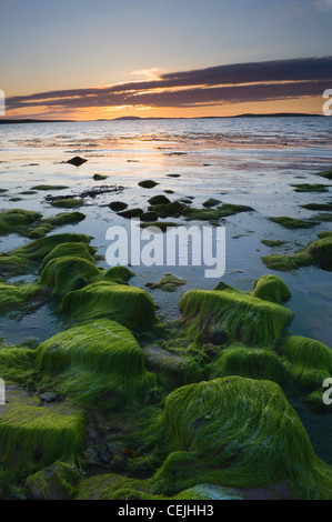 Sunset at the Sands of Mussetter on the island of Eday, Orkney Islands, Scotland. Stock Photo