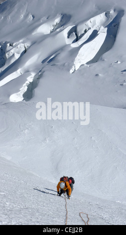 Alpine climbing on the Triftigrat Breithorn Stock Photo
