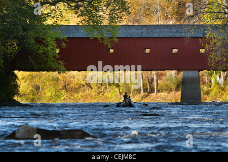 Covered bridge in New England. Stock Photo