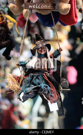 Befana decoration for sale at the Christmas markets in Piazza Navona Stock Photo