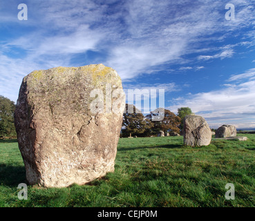 Long Meg and her Daughters Stone Circle, near Little Salkeld, Penrith, Cumbria, England, UK. Stock Photo