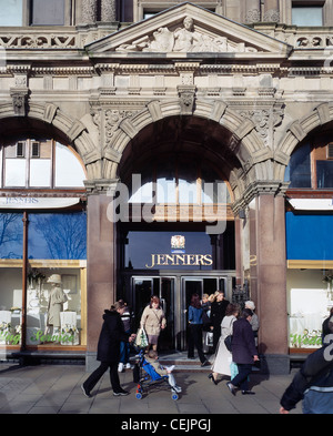 Shoppers outside Jenners shop on Princes Street, Edinburgh, Scotland, UK Stock Photo