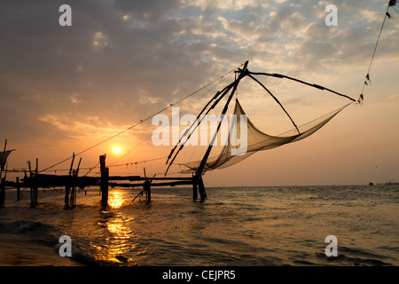 fishnets in cochin, kerala, india Stock Photo