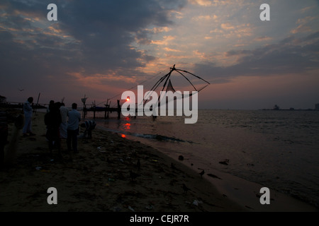 fishnets in cochin, kerala, india Stock Photo