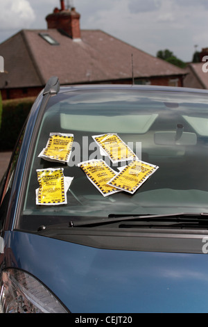 Five Penalty Charge Notices on one car Stock Photo