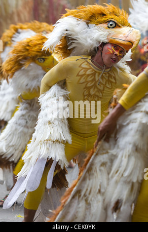 Tribal dancers,Dinagyang festival 2012,Iloilo City,Philippines Stock Photo