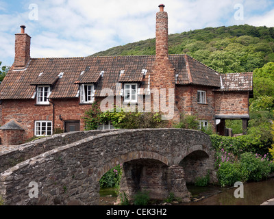 The packhorse bridge at Allerford, Exmoor Devon Stock Photo